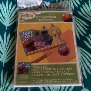 Sesame Street Party Invitations Set - Multicolor